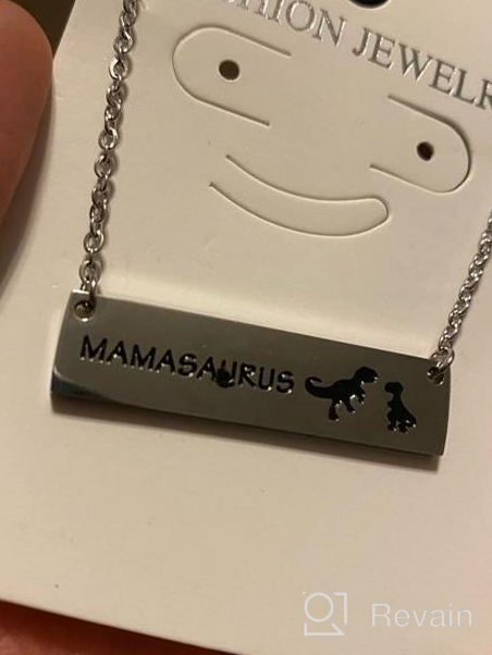 img 1 attached to 🦕 Mamasaurus Babysaurus Dinosaur Necklace for Girls - Bobauna Jewelry review by Terry Gernes