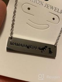 img 5 attached to 🦕 Mamasaurus Babysaurus Dinosaur Necklace for Girls - Bobauna Jewelry