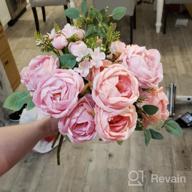 img 1 attached to Sophisticated Silk Peony Bouquets For A Stunning Wedding Decoration - Veryhome Artificial Flowers (Pack Of 2) review by Joseph Mathis