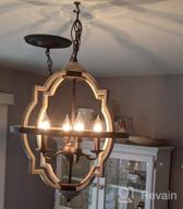 img 1 attached to Rustic Orb Chandelier With Adjustable Height - TZOE 4-Light Metal Vintage Chandelier For Dining Room, Living Room, And Kitchen review by Terry Wright