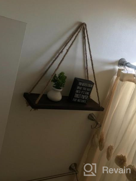 img 1 attached to Set Of 2 17-Inch Rustic Wood Hanging Rope Swing Shelves In Dark Gray By MyGift review by Meagan Thompson