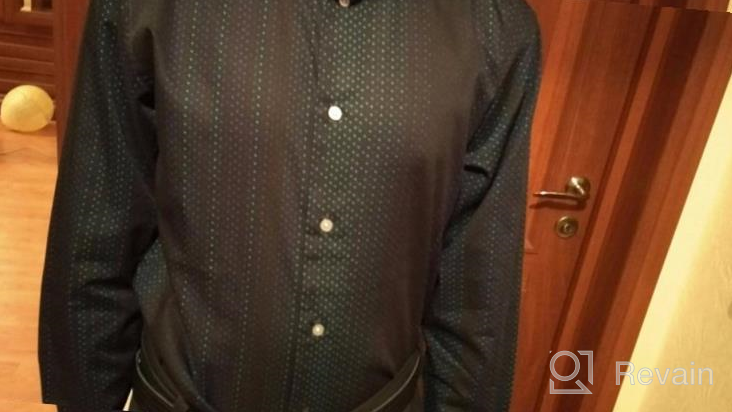 img 1 attached to 👕 Calvin Klein Boys' Long Sleeve Dress Shirt with Buttoned Cuffs - Navy/Bright Blue, Size 12 Husky review by Michael Burdette