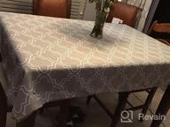 img 1 attached to Water-Repellent And Spill-Proof Printed Table Cover For Square Tables In Light Grey - 52 X 52 Inches review by Bubba Ott