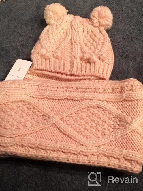 img 1 attached to Warm up with the UNDER ZERO 🧣 UO Girl's Winter Cute Pink Knitted Hat Scarf Set review by Kara Hall