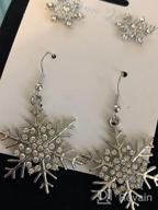 img 1 attached to ❄️ Snowflake Crystal Rhinestone Christmas Earrings for Girls - Stylish Jewelry review by Melissa Cook