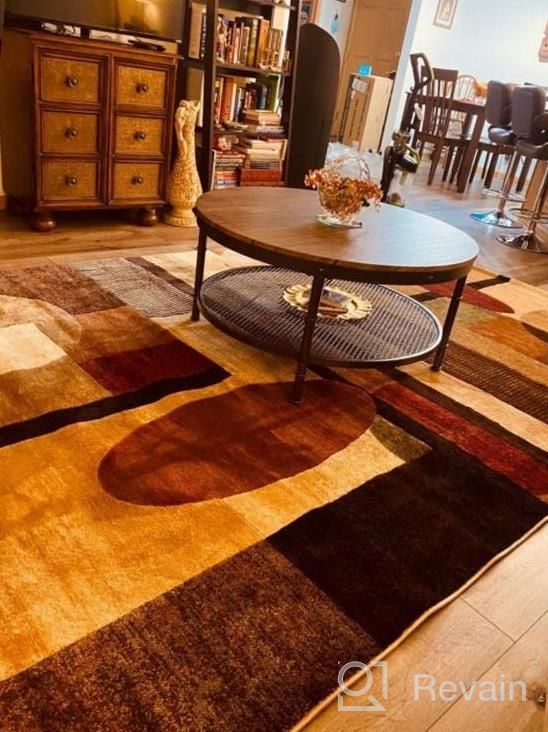 img 1 attached to Modern Abstract Area Rug By Home Dynamix Tribeca In Brown And Green Colors, 39"X55 review by Sarah Abarca