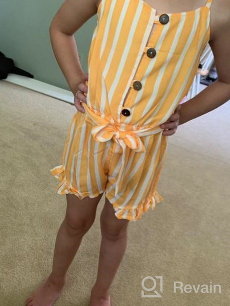 img 1 attached to Madjtlqy Toddler Sleeveless Jumpsuit: Stylish and Comfortable Girls' Clothing for Jumpsuits & Rompers review by Amy Price