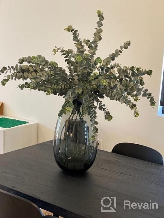 img 1 attached to 6 Pack Artificial Greenery Stems Fake Silver Dollar Eucalyptus Leaves Bush For Wedding Jungle Baby Shower Party Bouquet Vase Centerpiece Decor In Dusty Green review by Moe Gilbert