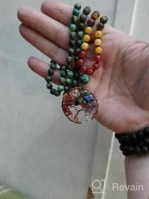img 6 attached to Браслет Bivei 108 Mala Beads - йога-медитация, связанное вручную ожерелье из молитвенных бусин Mala с 7 драгоценными камнями чакры и дизайном дерева жизни для реального исцеления