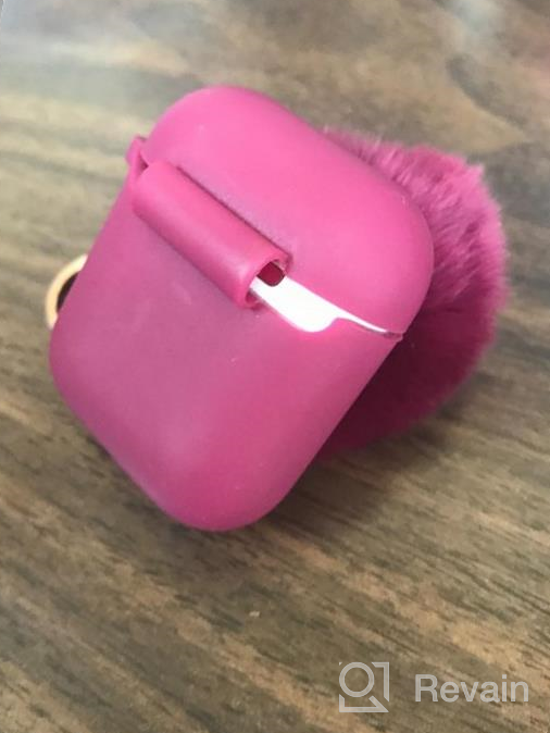 img 1 attached to AirPods 3 Case Cover 2021 Version Soft Silicone Fur Ball Keychain Women Shockproof Protective Visible Front LED Light Pink review by Luis Watts