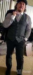 img 7 attached to Men'S Slim Fit Wool Blend Herringbone Tweed Waistcoat Vest