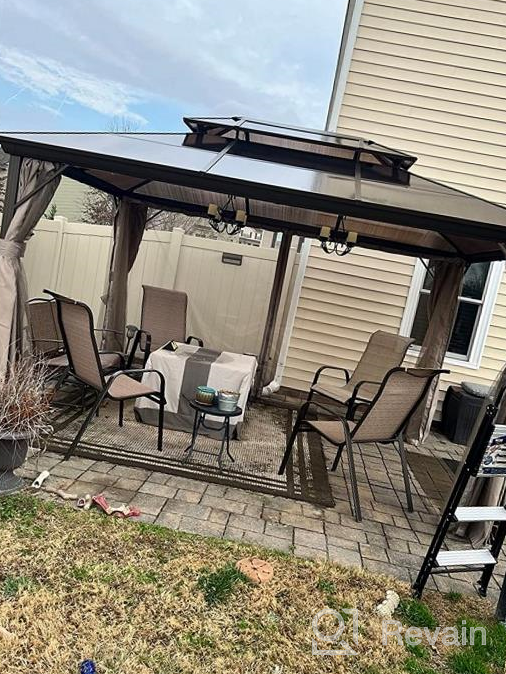 img 1 attached to 🏡 YOLENY 12'x12' Hardtop Gazebo with Polycarbonate Roof, Aluminum Frame and Curtains - Ideal Sunshade for Garden, Patio, Lawns review by Mario Haan