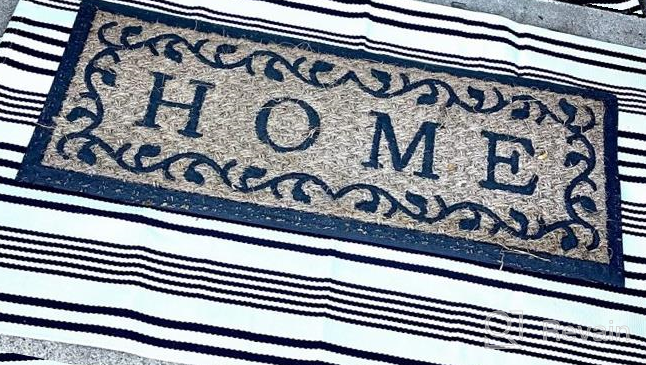 img 1 attached to KaHouen 27.5"X43" Black & White Striped Outdoor Rug - Hand Woven Cotton Washable Layered Doormat For Porch/Kitchen/Laundry Room/Farmhouse/Entryway review by Richard Rob