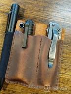 img 1 attached to Full Grain Leather EDC Pocket Organizer With Pen Loop - Ideal Pocket Slip, Knife Pouch, And Carrier For Everyday Carry Organization In Chestnut Color review by Zack Block