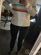 img 1 attached to Colorful Rainbow Striped Sweater For Women - Long Sleeve Crew Neck Color Block Casual Pullover Top By ECOWISH review by Durward Carlson