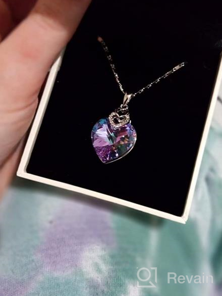 img 1 attached to Women's Heart Crystal Necklace - Elegant Gift Box Included - Dainty Pendant for Anniversary, Christmas, Mother's Day - Ideal Jewelry for Her review by Tyler Bonnell
