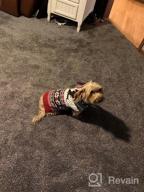img 1 attached to KYEESE Christmas Dog Sweater Hoodie Reindeer Red Dogs Knitwear Pullover Pet Sweater With Leash Hole Ugly Christmas Dog Sweater For Small Dogs review by Robert Fulce
