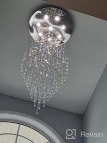 img 8 attached to Saint Mossi 8-Lights Crystal Chandelier In Modern Chandelier Style,K9 Crystal Pendant Light Fixture,Raindrop Chandelier Flush Mount Ceiling Light Fixture,Large Size,H69 X D23
