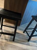 картинка 1 прикреплена к отзыву Amazon Basics Solid Wood Saddle-Seat Kitchen Counter Barstool - Set Of 2, 29-Inch Height, White от Chris Crisler