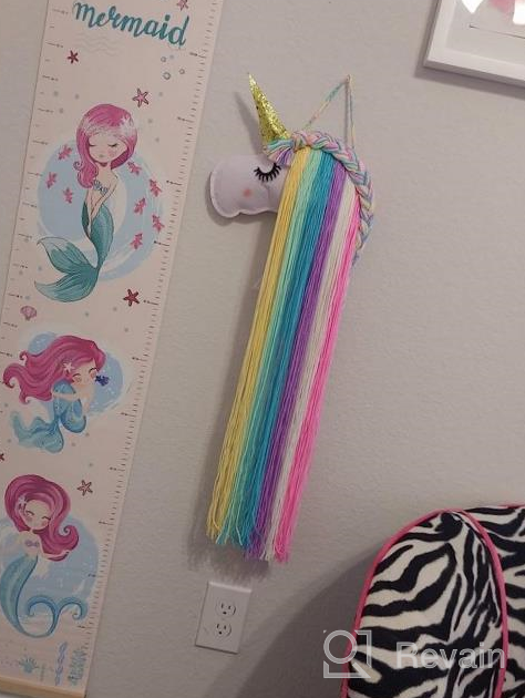 img 1 attached to FIOBEE Unicorn Hair Bow Holder For Girls, Hair Clips Headband Organizer Storage Unicorn Wall Hanging Home Decor For Girls Room review by Nicholas Peters