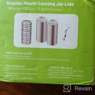 img 1 attached to Canning Lids Regular Mouth For Ball And Kerr Jars, 120 PCS Mason Jar Lids 10 Brand Count Split-Type With Leak Proof & Airtight Seal Features, 1 Bottle Opener, Food Grade Material, Airtight With 70Mm Jars review by Sebastian Erik