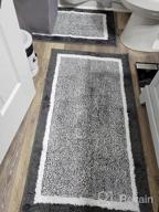 img 1 attached to Ultra Soft Water Absorbent Bath Rug Mat, 16"X24", Machine Wash/Dry, For Tub Shower And Bathroom - Blue White review by Karina Miller