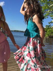 img 6 attached to Stylish Summer Outfit For Toddler Girls: Ruffle Strap Top & Boho Floral Skirt Two Piece Set