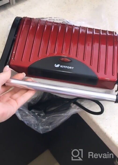 img 1 attached to Sandwich maker Kitfort KT-1609 Panini Maker, red review by Aneta Krawczyk ᠌