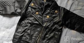 img 8 attached to Toddler Boys Girls Faux Leather Motorcycle Jackets Coat, Winter Outwear for 1-5 Years