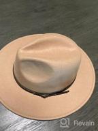 img 1 attached to Wide Brim Wool Fedora Panama Hat for Women with Belt Buckle - Lisianthus review by James Sevenfourgd