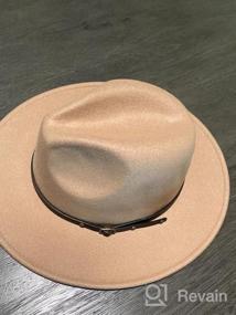 img 5 attached to Wide Brim Wool Fedora Panama Hat for Women with Belt Buckle - Lisianthus