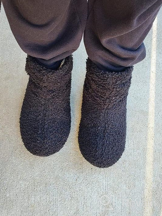 img 1 attached to 👢 LongBay Women's Cozy Fur Bootie Slippers with Curly Fleece Lining, Plush Memory Foam, and Comfy House Shoes review by Lyle Stepp