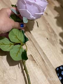 img 8 attached to 4 шт. Искусственные красные розы - UKELER Real Touch Austin Silk Flowers для домашнего декора, свадебной композиции и украшения вечеринки