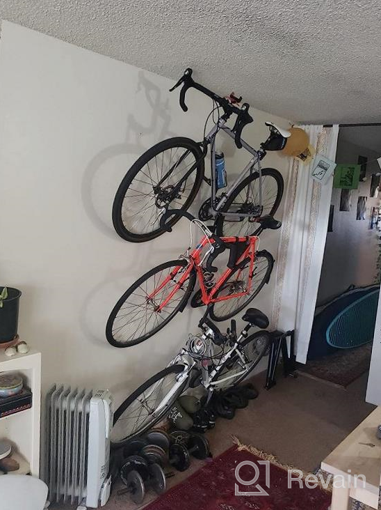 img 1 attached to Wall Mount Bicycle Rack For Garage - Qualward Bike Hanger Cycling Pedal Storage Stand. review by Matthew Watkins