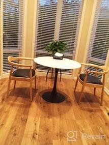 img 5 attached to 2Xhome Стулья для обеда в фермерском доме из цельного дуба с сиденьем из искусственной кожи - Кеннеди Президентское кресло с акцентом для кухни, столовой или офисной мебели (натуральный)
