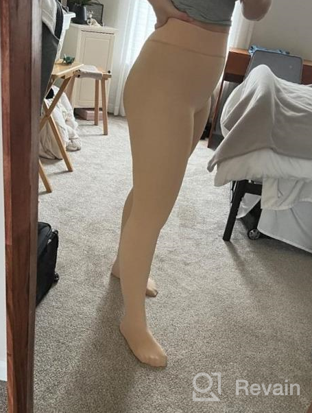img 1 attached to Warm & Cozy Winter Tights: ARRUSA Fleece Lined Opaque Control Top Pantyhose For Women review by Zha Rivera