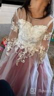 img 1 attached to Abaowedding Kids Trailing Gowns with Lace Embroidery and Sheer Long Sleeves review by Clayton Morris