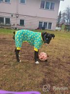 img 1 attached to Stretchable Yellow Duck Dog And Cat Pajamas For Small Dogs - Soft Material Dog Apparel For Comfy Sleepwear review by Tim Sterling
