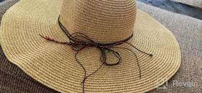 img 8 attached to Женская соломенная шляпа с широкими полями для защиты от солнца, складная гибкая летняя пляжная кепка с УФ-излучением