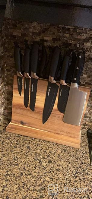 img 1 attached to Efficiently Organize Your Knives With Uniharpa'S Double Sided Magnetic Knife Block review by Sean Pierre