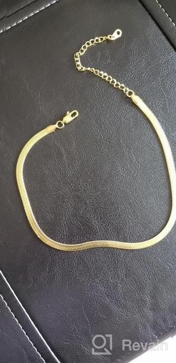 img 1 attached to Stylish Herringbone Choker Necklace For Men And Women By PROSTEEL - Available In Multiple Tones And Lengths With Gift Box Included review by Yousef Dudley