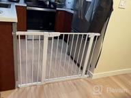 img 1 attached to Cumbor 29.5-46" Auto Close Safety Baby Gate: Mom'S Choice Awards Winner, Extra Tall & Wide Child Gate For House, Stairs, Doorways - Durable Dog Gate With Easy Walk Thru - Brown review by Steven Hudson
