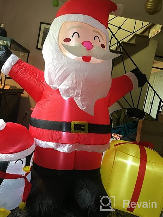 img 1 attached to 6 FT Inflatable Santa With LED Lights - Perfect Christmas Decorations For Outdoor Yard, Garden, Patio & Lawn Party! review by Nick Griffith