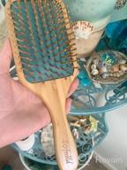 img 1 attached to Eco-Friendly Bamboo Hair Brush With Detangle Tail Comb For Healthy And Silky Hair - Perfect For Men, Women, And Kids review by Jose Smith