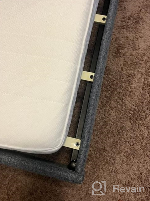 img 1 attached to YOLENY 63'' Gray Linen Upholstered Queen Bed Frame With Button Tufted Headboard And Wooden Slats - Complete Bedroom Furniture Set review by Gary Zielinski