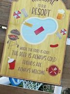 img 1 attached to Vintage Resort Sign For Pool Backyard, 8" X 12" Funny Outdoor Patio Decor, Farmhouse Plaque For Home Wall Decoration, Perfect Backyard Decor Sign review by David Fisher