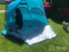 img 7 attached to Портативная всплывающая пляжная палатка для 4 человек - солнцезащитное укрытие от ультрафиолета с простой настройкой, легкая уличная семейная детская палатка, нежная зеленая палатка-зонтик 2022 для пляжа