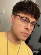 img 1 attached to Vintage Classic Semi-Rimless Half Frame Clear Lens Glasses - AISSWZBER Fashion review by Chuck Derrick