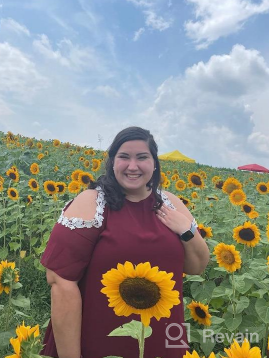 img 1 attached to Plus Size Summer Cotton Lace Dress With Pockets - Cold Sleeve Casual T Shirt Style review by Darby Perkins