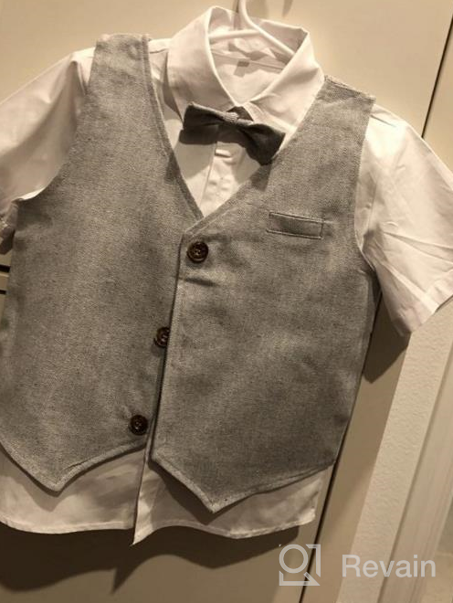 img 1 attached to A&amp;J DESIGN Baby &amp; Toddler Boys Gentleman Suit: 3pc Shorts Sets with Shirts, Vest &amp; Shorts review by Mariealphonse Seattle